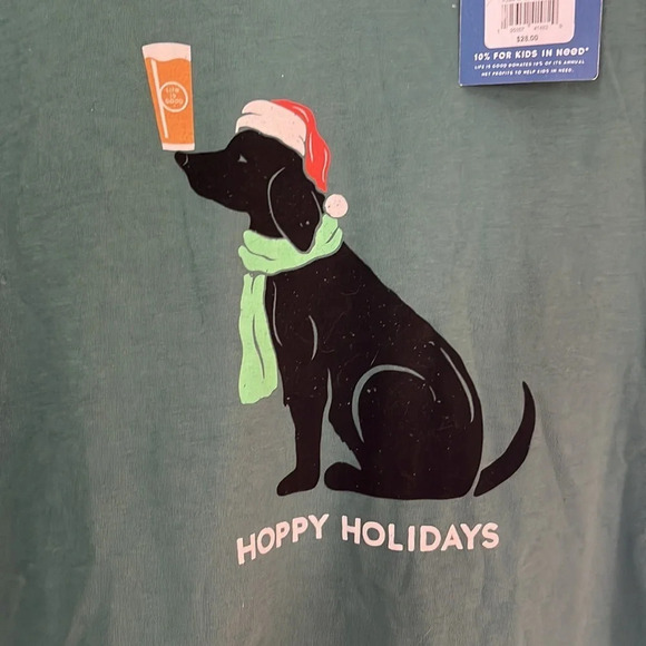 Life is Good Men's Short Sleeve Crusher Tee - Hoppy Holidays Man's Best Friend - Picture 5 of 8
